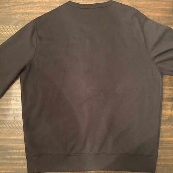 Polo Ralph Lauren Black Chenille P Logo Double-Knit Sweatshirt, Size Large - Picture 4 of 5